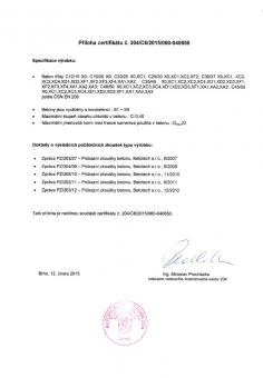 Obr. 4: Příklad certifikátu systému řízení výroby pro beton, a – v ČR, b – v ČR – příloha, c – v Německu