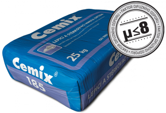Cemix Stěrkovací hmota DIFUZNÍ (185) s nejnižší hodnotou faktoru difuzního odporu μ ≤ 8