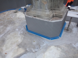 Obr. 6: Aplikace hydroizolační membrány