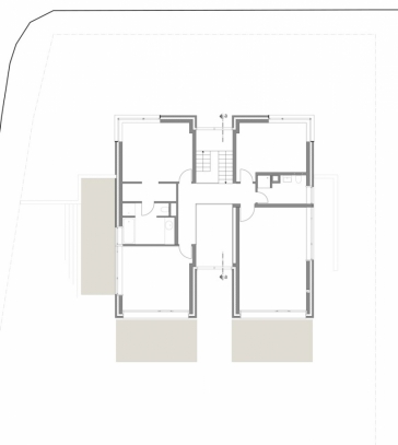 Půdorys prvního patra (zdroj kredit wolffarchitekten.com)