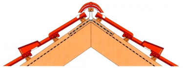 Obr. 6: Odvětrání hřebene s distanční vložkou
