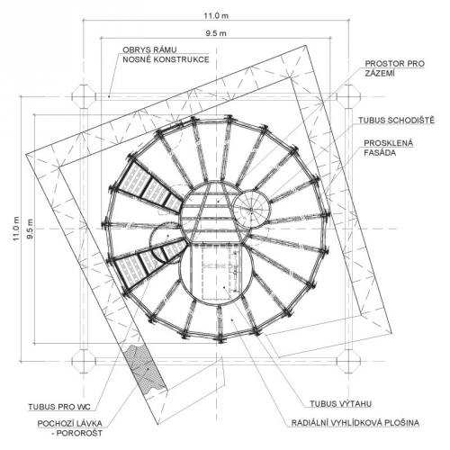 Obr. 1: Půdorys konstrukce