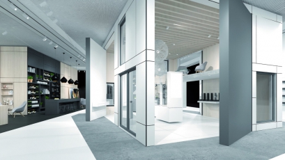 Krychlová expozice Schüco na veletrhu Fensterbau Frontale