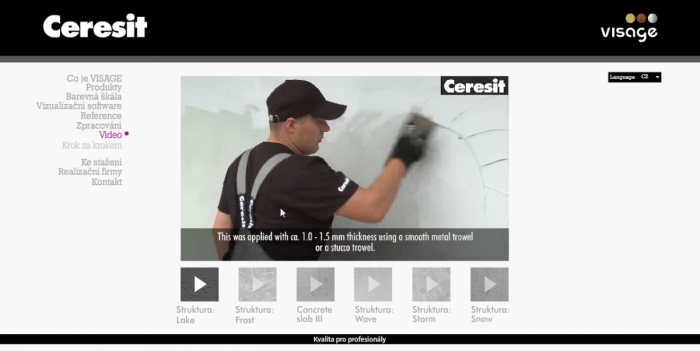 Nová videa a pracovní postupy na webu ceresit-visage.cz