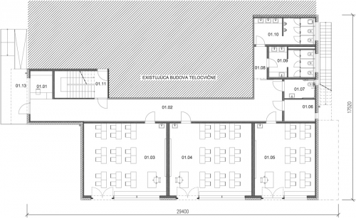 Pôdorys a čelný pohľad