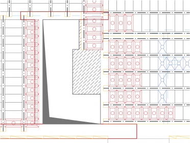 Obr. 8: Doplnění stropu vložkami bez nadbetonávky u překonzolovaných dlouhých trámů