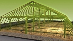 Obr. 1: Simulace prostupu tepla v krovové konstrukci při procesu termosance [6]