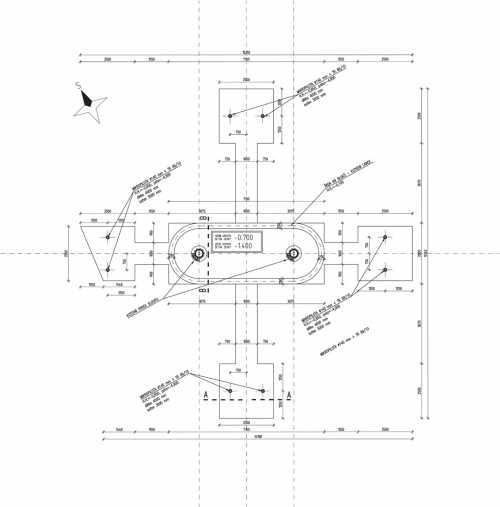 Obr. 1: Půdorys základů