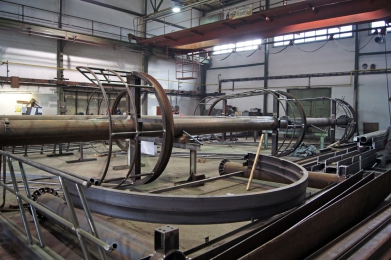 Obr. 2: Dílenská předmontáž konstrukce kvůli slícování