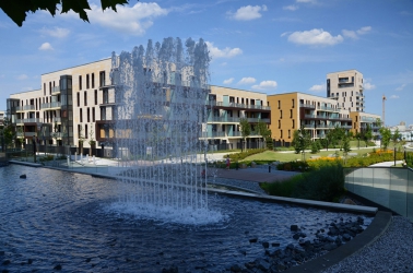 Příklad použití provětrávané fasády, Rezidenční park, Praha