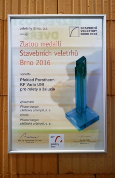 Překlad Porotherm KP Vario UNI získal Zlatou medaili Stavebních veletrhů Brno 2016