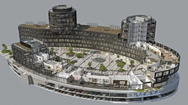 Obr. 1: Řez budovou