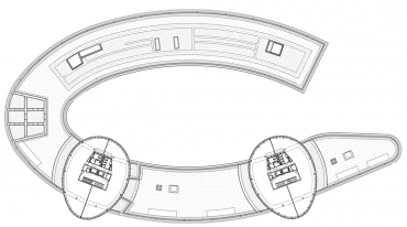 Obr. 4: Půdorys střešních nástaveb