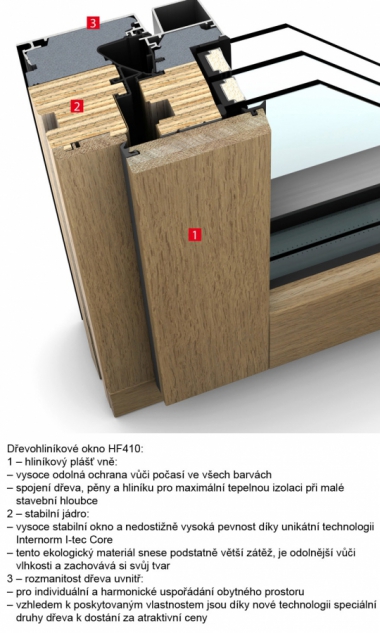 Dřevohliníkové okno HF410