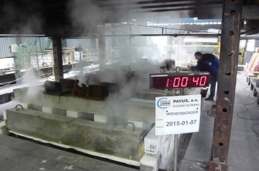 Požární zkouška stropní konstrukce