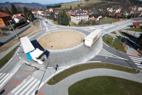 Úprava křižovatky silnice I57 se silnicí I49 v obci Horní Lideč na okružní křižovatku