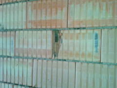 Obr. 10: Porotherm AKU SYM – u vyzděné stěny lze maltové kapsy zkontrolovat pouze otevřením kapsy z boku