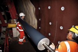 Drenážní fólie DELTA®-AT 800/1200 firmy Dörken použitá v Gotthardském tunelu