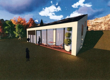 Obr. 2a: Matěj Ševela ze SŠ stavební Jihlava – projekt aktivního rodinného domu