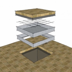 Skladba ocelového zadlažďovacího poklopu XP