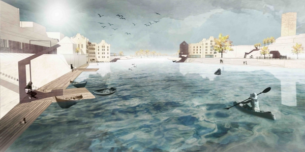 Druhá cena – Pavla Enochová (FA ČVUT v Praze): Kolín – řeka městu, město řece