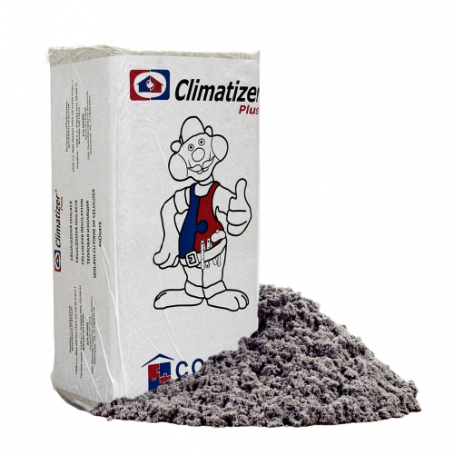 Celulózová izolace Climatizer Plus pro izolaci od podlahy po střechu. Přírodní izolant se zárukou 20 let se vyrábí z novinového papíru s impregnací potravinářskou chemií. Návratnost investice při zateplení je cca 3 roky.