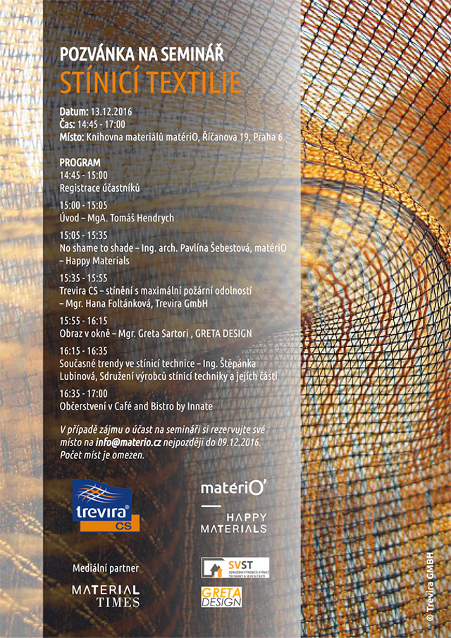Seminář Stínicí textilie