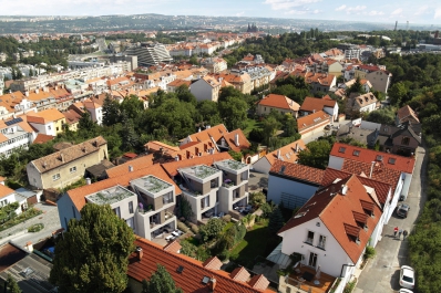 Projekt Truhlárna – vizualizace, letecký pohled