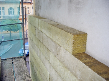 Obr. 12: Vnější tepelná izolace na štítové stěně