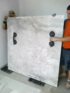 Manipulace a pokládka dlažby