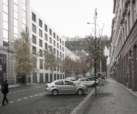 1. místo: Petr Lhoťan (Ateliér Lábus – Šrámek) – Dostavba bloku v Karlíně