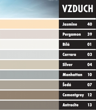 Barevný koncept vycházející z živlu vzduch