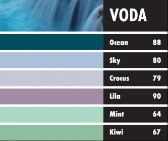 Barevný koncept vycházející z živlu voda