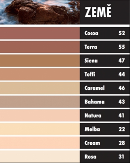 Barevný koncept vycházející z živlu země
