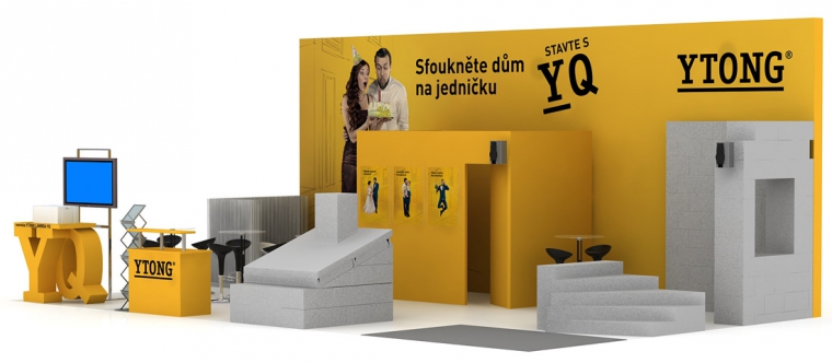 Vizualizace stánku firmy Xella CZ pro IBF 2017