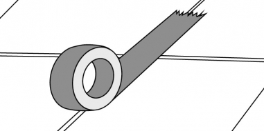 Obr. 3: Ochrana dlažby krepovou páskou