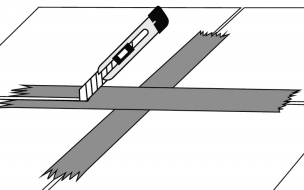 Obr. 4: Proříznutí krepové pásky