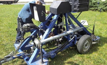 Obr. 3: Příprava zařízení pro měření únosnosti zeminy