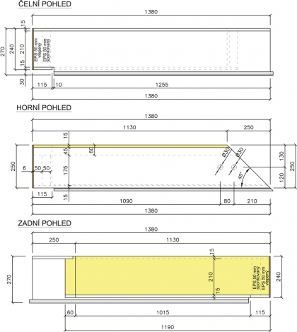 Univerzální roletožaluziová rohová schránka Porotherm Vario UNI 100 L