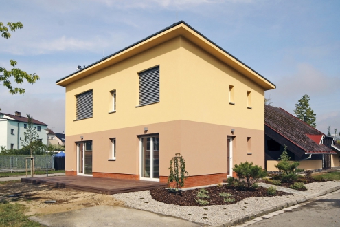 Obr. 1: Akustický štítek experimentální pasivního domu, který nabízí velmi tiché prostředí a také minimální spotřebu energie