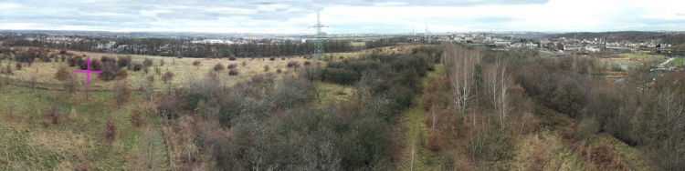 Lokalita Čihadla se zákresem umístění rozhledny