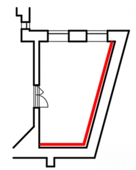 Obr. 6: Půdorys zateplovaného bytu s vyznačením místa použití BRIMEE