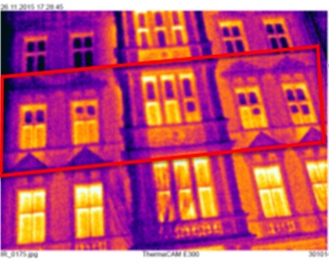 Obr. 7, 8: Temosnímky zkušebního objektu