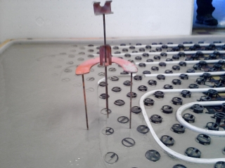 Nastavení předepsané výšky aplikované stěrky Cemix 200 Nivela Easy