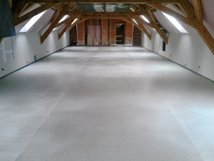 Cemflow – hotový potěr druhý den po uložení