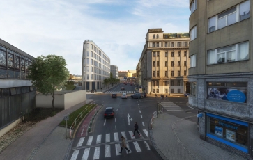 Nový vestibul stanice Masarykovo nádrží, vizualizace SUDOP Praha a Jakub Cigler Architekti