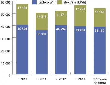 Obr. 13: Roční spotřeby energií