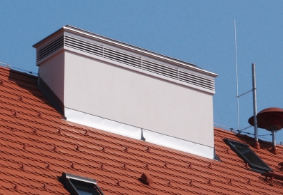 Obr. 11: Nasávání vzduchotechniky ve formě tradičního komína