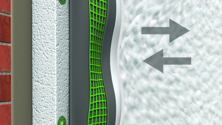 Odolnost proti povětrnostním vlivům a mechanická odolnost. Kompaktní a odolná struktura omítky zvyšuje odolnost proti nárazu a vlivům počasí. Omítka je flexibilnější a tím předchází vzniku mikrotrhlinek.