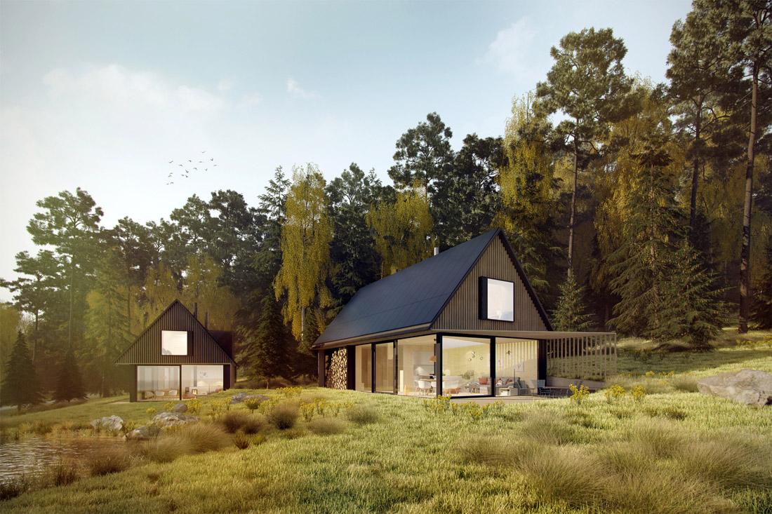 Chystané České ostrovní domy, autoři: Ing. arch. Vojtěch Lichý, Ing. Petr Pávek, Ing. arch. Jana Hořická, vizualizace studio vdvrk.com